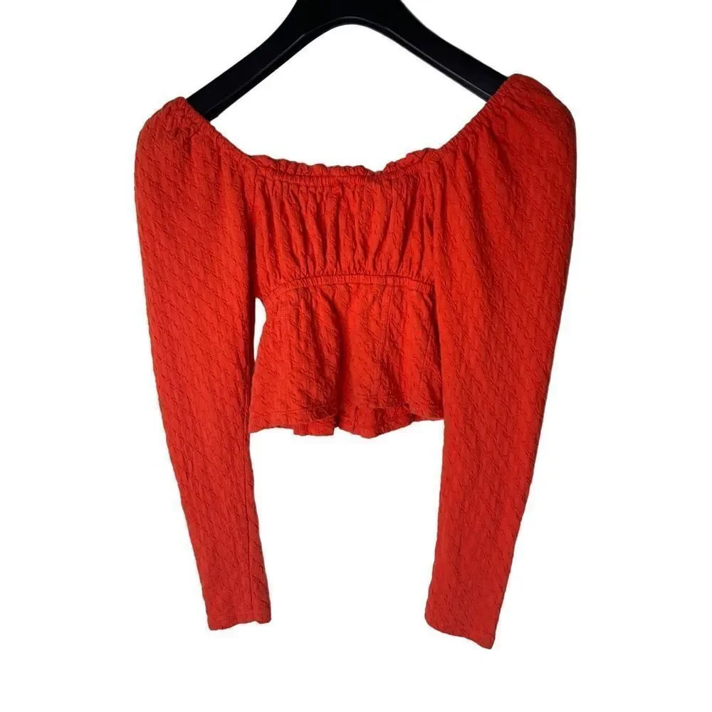 Free People Red Bustier Top boho orange size small